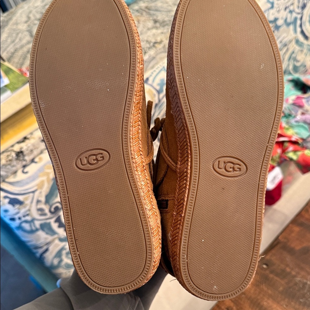 UGG Tan Suede Lace-Up Boots - Picture 5 of 6
